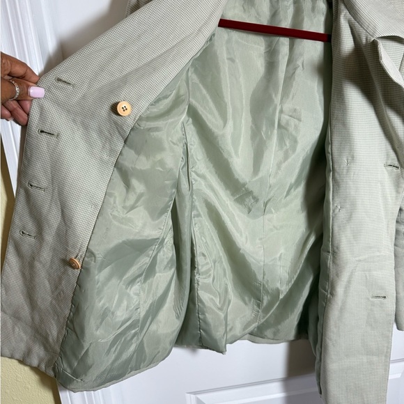 KASPER Mint Green Blazer Classic Tailored Suit Jacket, size 10 Petite - Picture 6 of 7